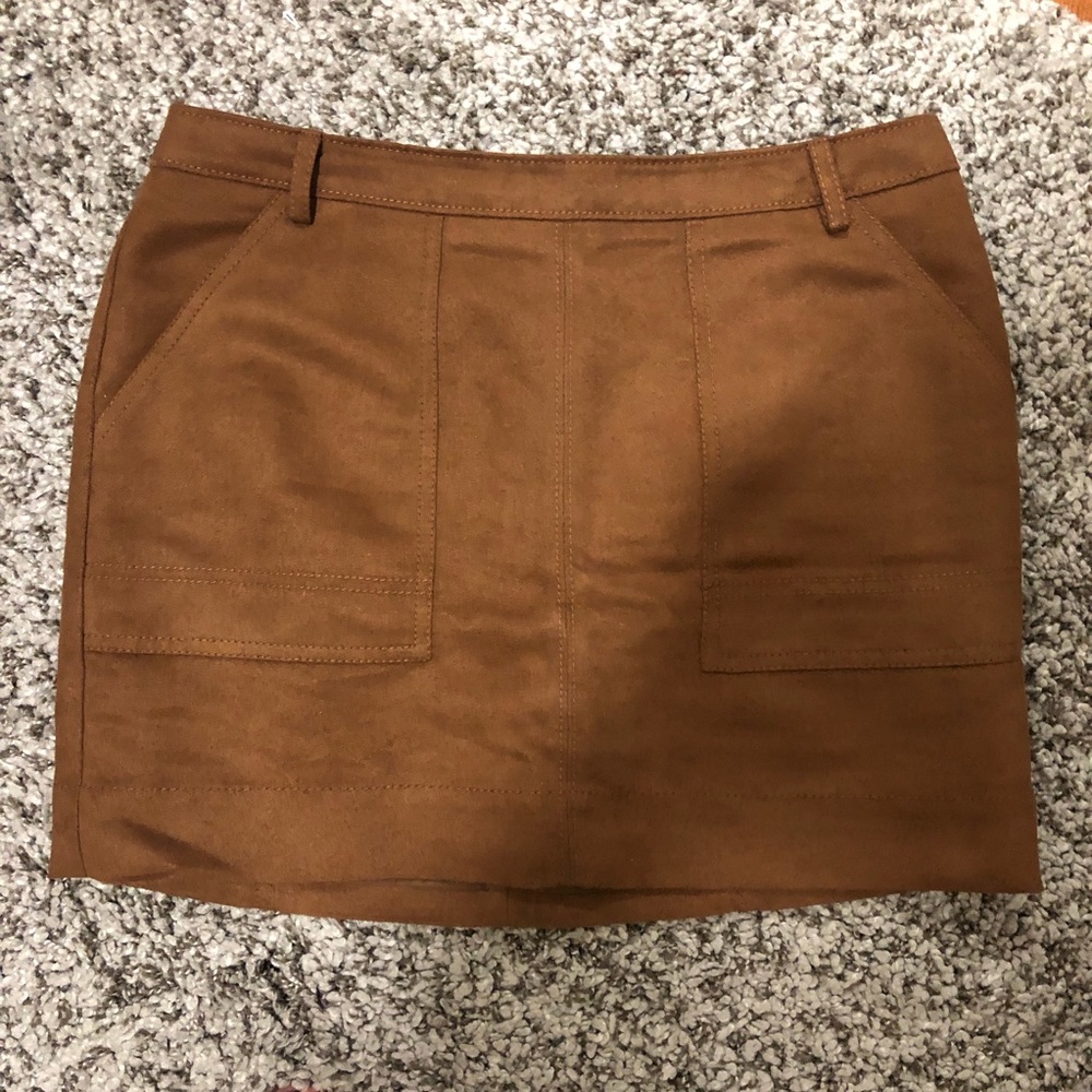 Hinge Faux Suede Mini Skirt